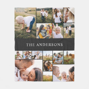 zwarte moderne elegant 17 foto op maat van moderne fleece deken