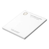 Zwarte moderne elegante aangepaste bedrijfslogo notitieblok (Linkerzijde)