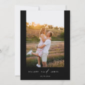 Zwarte moderne elegante kalligrafie bruiloft kaart (Achterkant)