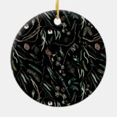 Zwarte moderne elegante waterverf botanisch keramisch ornament (Achterkant)