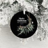 Zwarte moderne elegante waterverf botanisch keramisch ornament