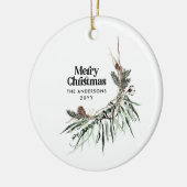 Zwarte, moderne elegante waterverf botanische kera keramisch ornament (Links)