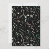 Zwarte moderne elegante waterverf botanische rusti feestdagenkaart (Achterkant)