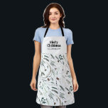 Zwarte moderne elegante waterverf botanische rusti schort<br><div class="desc">Zwarte, moderne, elegante, rustige waterverf droogde botanische florale gedempte kleuren voor kerstvakantie.</div>