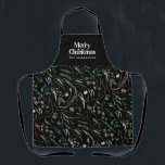 Zwarte moderne elegante waterverf botanische rusti schort<br><div class="desc">Zwarte,  moderne,  elegante,  rustige waterverf droogde botanische florale gedempte kleuren voor kerstvakantie.</div>