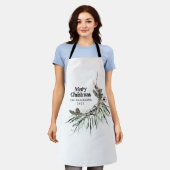 Zwarte moderne elegante waterverf botanische rusti schort (Gedragen)