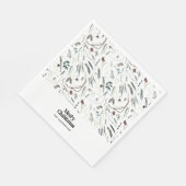 Zwarte moderne elegante waterverf botanische rusti servet (Hoek)