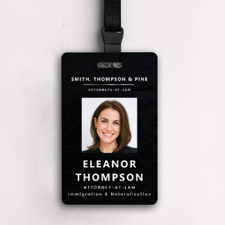 Zwarte Moderne Elegante Zakelijke Bedrijfsfoto QR Badge