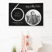 Zwarte moderne foto 60e verjaardag banner (Insitu)
