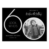 Zwarte Moderne Foto 60ste Verjaardag Welkom Teken Perfect Poster (Voorkant)