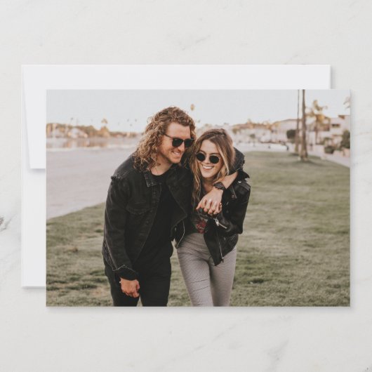 Zwarte moderne foto QR-code bedankkaart (Achterkant)