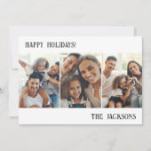 Zwarte moderne fotocollage kerstkaart met sneeuw (Voorkant)