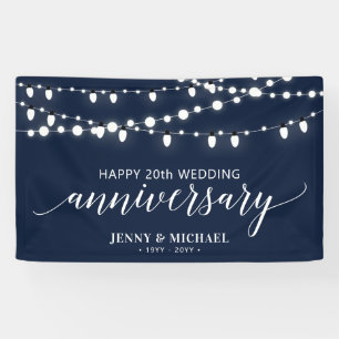 Zwarte Moderne Gelukkige 10e Huwelijksjubileum Ban Spandoek