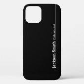 Zwarte moderne, gepersonaliseerde minimalistische  Case-Mate iPhone case (Achterkant)