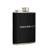 Zwarte moderne, gepersonaliseerde minimalistische heupfles (Rechts)