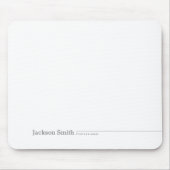 Zwarte moderne, gepersonaliseerde minimalistische muismat (Voorkant)