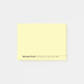 Zwarte moderne, gepersonaliseerde minimalistische  post-it® notes (Voorkant)