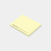 Zwarte moderne, gepersonaliseerde minimalistische  post-it® notes (Schuin)