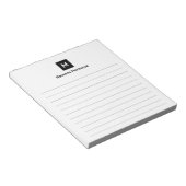 Zwarte Moderne Gestreepte Chic Trendy Monogram Notitieblok (Schuin)
