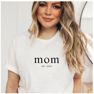 Zwarte Moderne Gevestigde Moeder T-Shirt