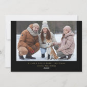 Zwarte, moderne gouden, eenvoudige multifoto feestdagenkaart (Achterkant)