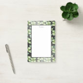 Zwarte moderne groene Shamrock Clover Post-it® Notes (Kantoor)