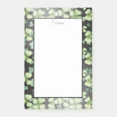 Zwarte moderne groene Shamrock Clover Post-it® Notes (Voorkant)