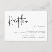 Zwarte moderne handgeschreven bruiloft voor script informatiekaartje (Voorkant)