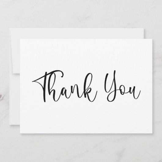 Zwarte moderne handgeschreven kalligrafie bedankkaart (Voorkant)