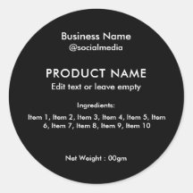 Zwarte moderne ingrediënten