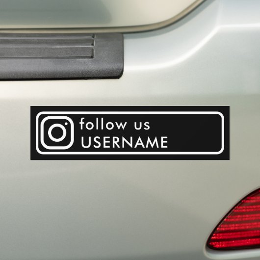 Zwarte moderne instagram sociale media bumpersticker (Op auto)
