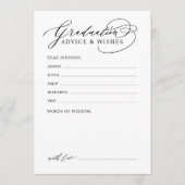 Zwarte moderne kalligrafie afstudeeradvies & wense advieskaart (Voorkant)