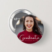 Zwarte moderne kalligrafie Afstuderen Button (Voorkant /achterkant)