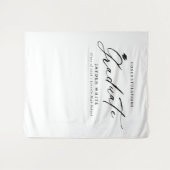 Zwarte moderne kalligrafie Eenvoudig afstudeerfees Wandkleed (Voorkant (horizontaal))