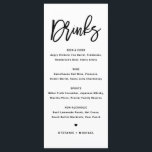 Zwarte moderne kalligrafie huwelijksdranken menu<br><div class="desc">Voeg deze aanpasbare drankjes menu kaart stationery toe aan je evenemententafel. Het bevat moderne kalligrafie en eenvoudige typografie in het zwart. Deze moderne kalligrafie bar menu kaart is perfect voor bruiloften,  bruidsfeesten,  baby showers en nog veel meer.</div>