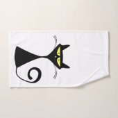 Zwarte moderne kat met gele ogen bad handdoek (Handdoek)