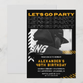 Zwarte Moderne Mannen Foto 48ste verjaardag Kaart (Voorkant / Achterkant)