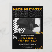 Zwarte Moderne Mannen Foto 49ste verjaardag Kaart (Voorkant / Achterkant)