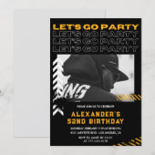 Zwarte moderne Mannen Foto 52e verjaardag Kaart (Voorkant / Achterkant)