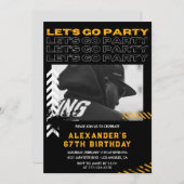 Zwarte Moderne Mannen Foto 67e verjaardag Kaart (Voorkant / Achterkant)