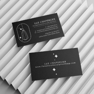 Zwarte moderne meubel decoratie kroonluchter lamp visitekaartje