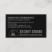 Zwarte Moderne minimale architectuurbeurzen Visitekaartje (Achterkant)