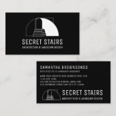 Zwarte Moderne minimale architectuurbeurzen Visitekaartje (Voorkant / Achterkant)