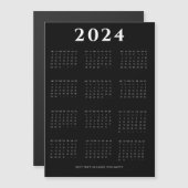 Zwarte, moderne, minimalistische agenda voor 2024 (Voorkant / Achterkant)