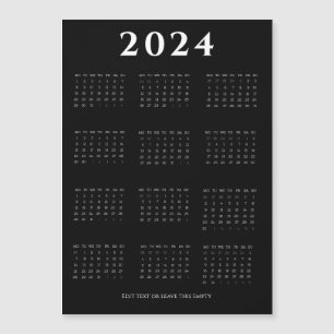 Zwarte, moderne, minimalistische agenda voor 2024