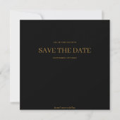 Zwarte moderne minimalistische bruiloft bespaart d save the date (Voorkant)