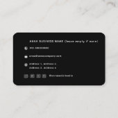 Zwarte, moderne, minimalistische, eenvoudige QR-co Visitekaartje (Achterkant)