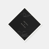 Zwarte Moderne Minimalistische Elegante Monogram B Servet (Hoek)