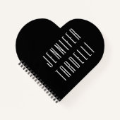 Zwarte Moderne Minimalistische Elegante Uw Naam Notitieboek (Voorkant)