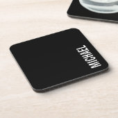 Zwarte Moderne Minimalistische Gepersonaliseerde N Bier Onderzetter (Linkerzijde)